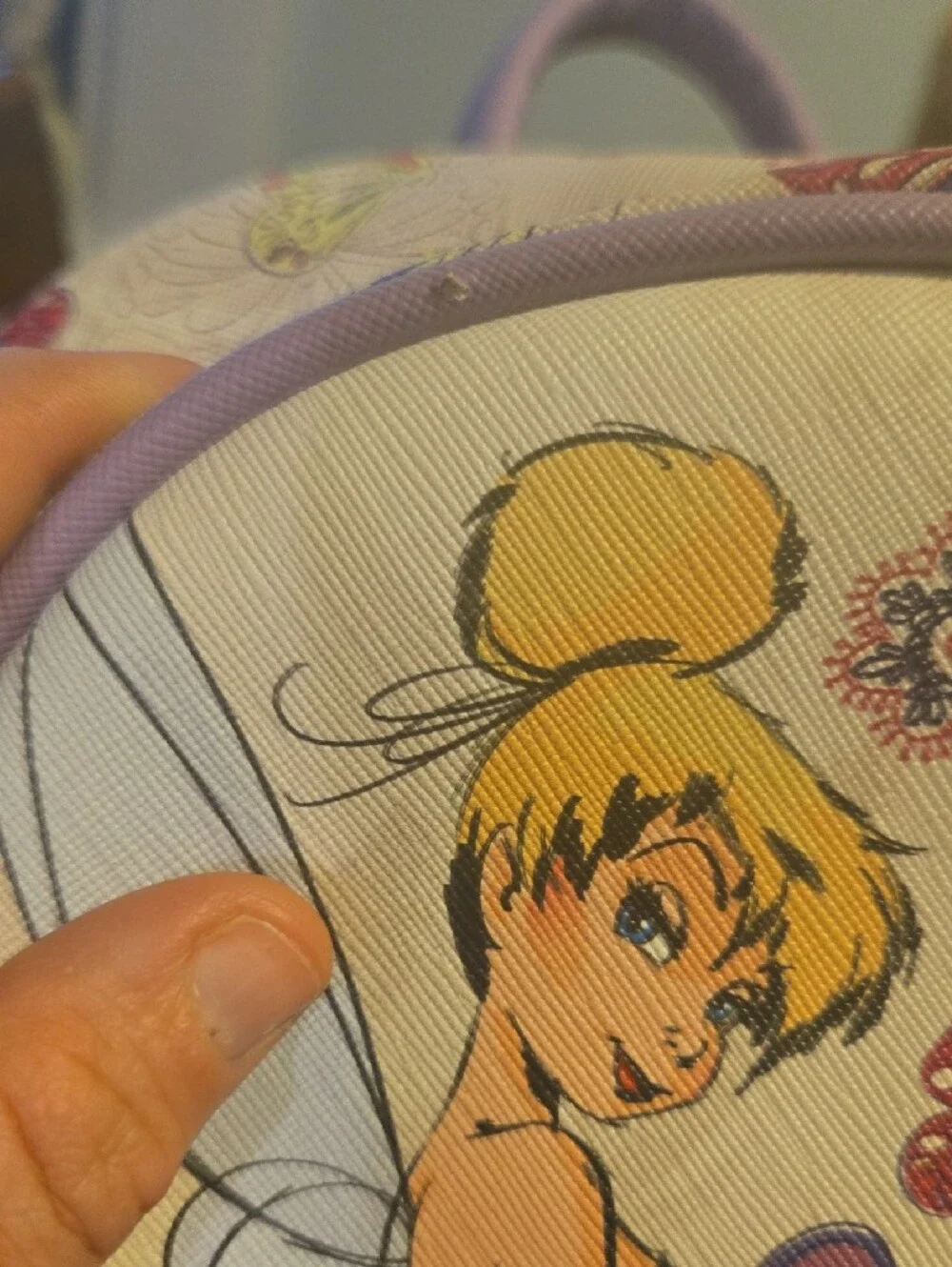 Disney Peter Pan Tinker Bell Kids Backpack - Purple & Cream
